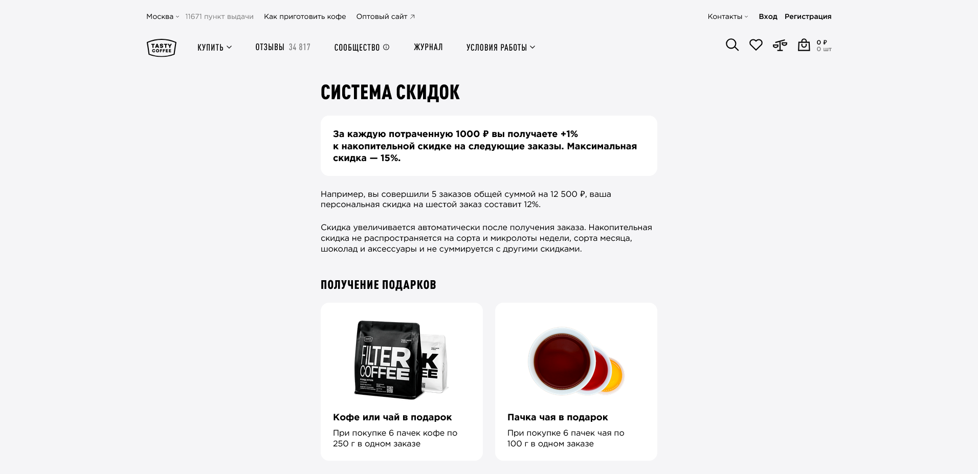 промокоды тейсти кофе