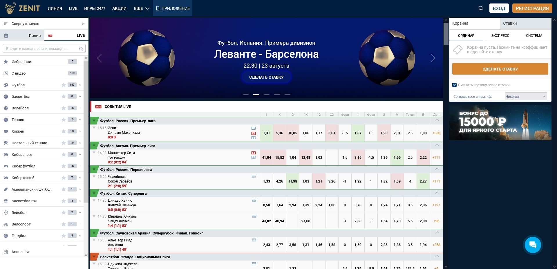 Промокоды БК Зенит