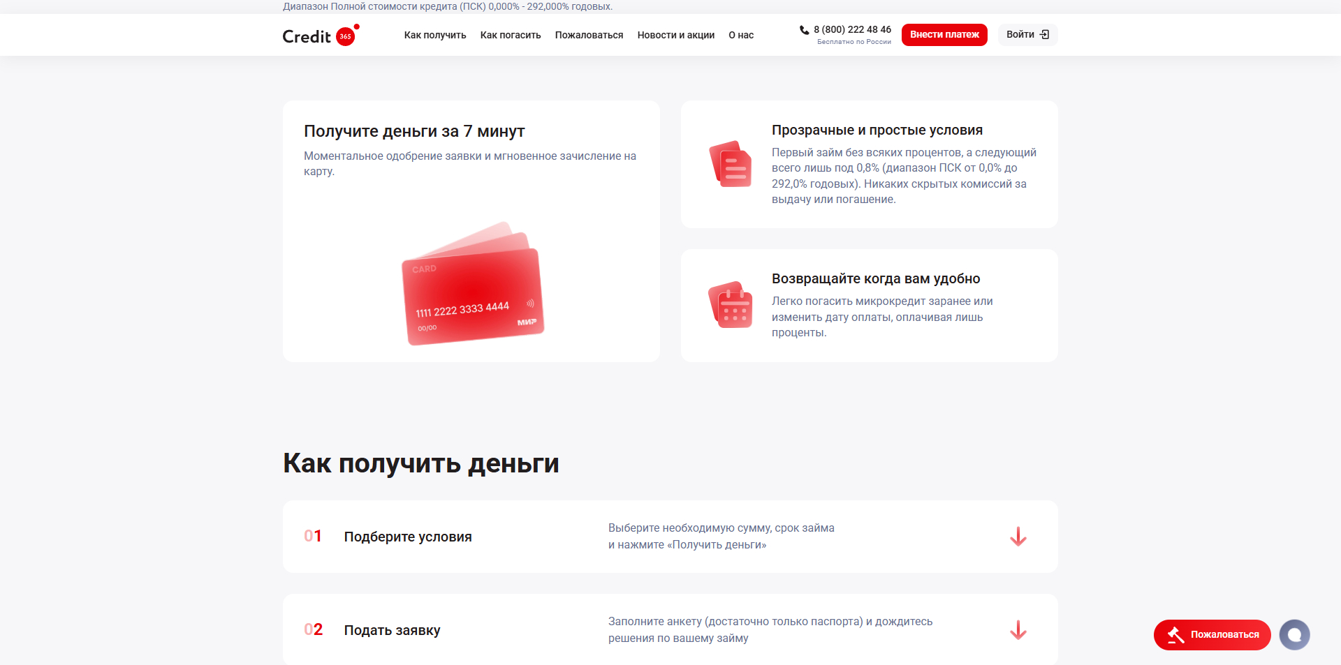 Кредит 365 акции