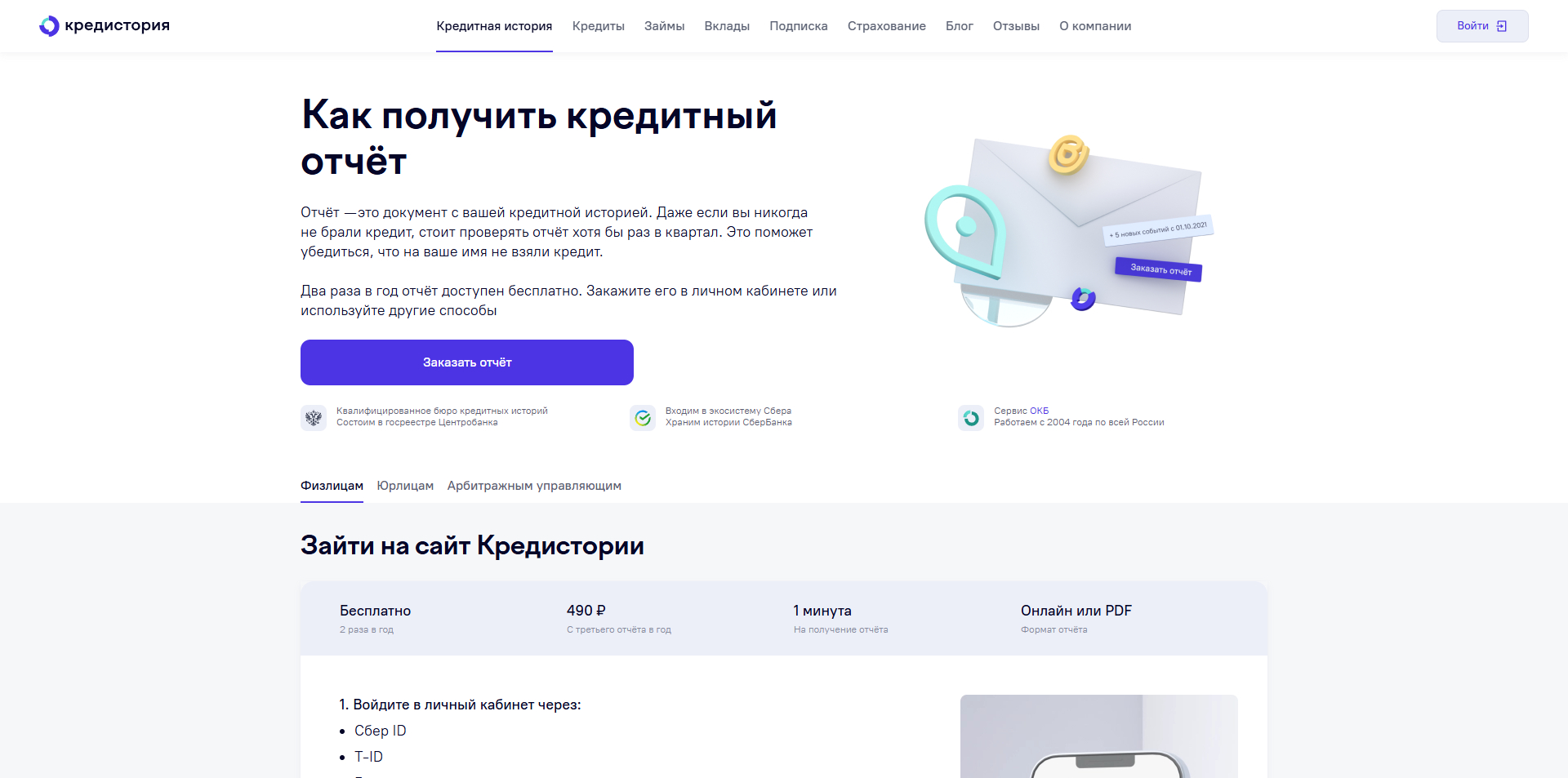 Кредистория акции