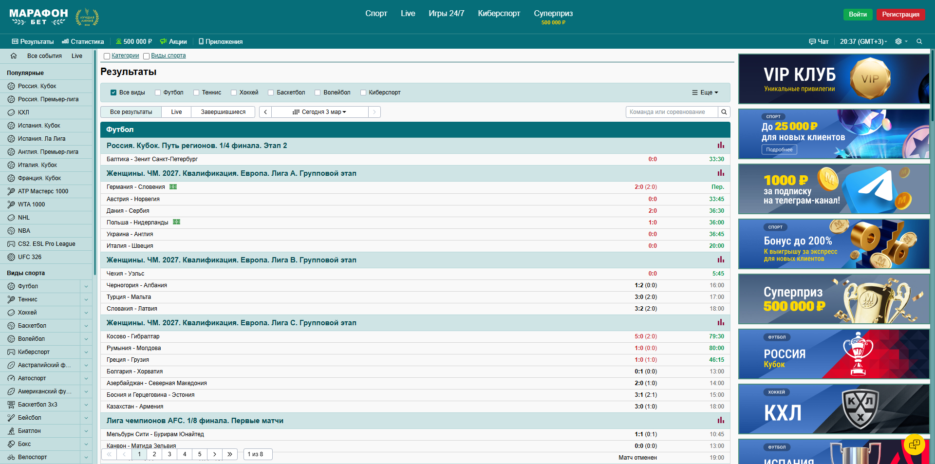 БК Марафон акции